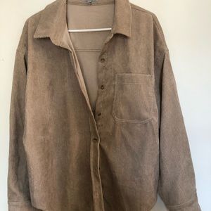 Brown corduroy flannel